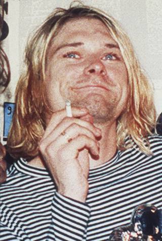 In this 1993 file photo, lead singer of Nirvana Kurt Cobain is photographed. 